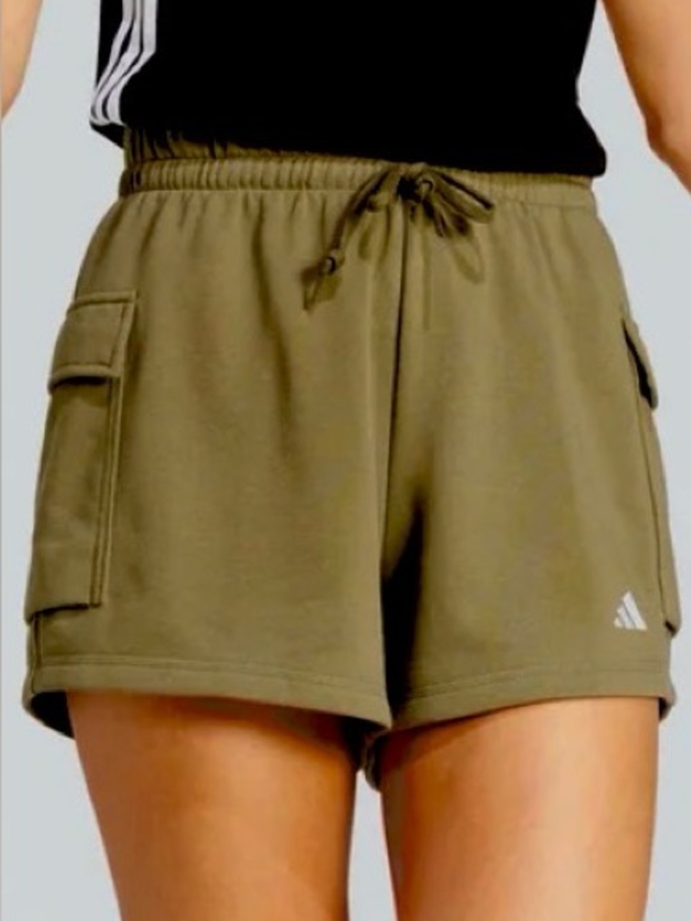 adidas Women’s Olive Green Cargo Drawstring Shorts